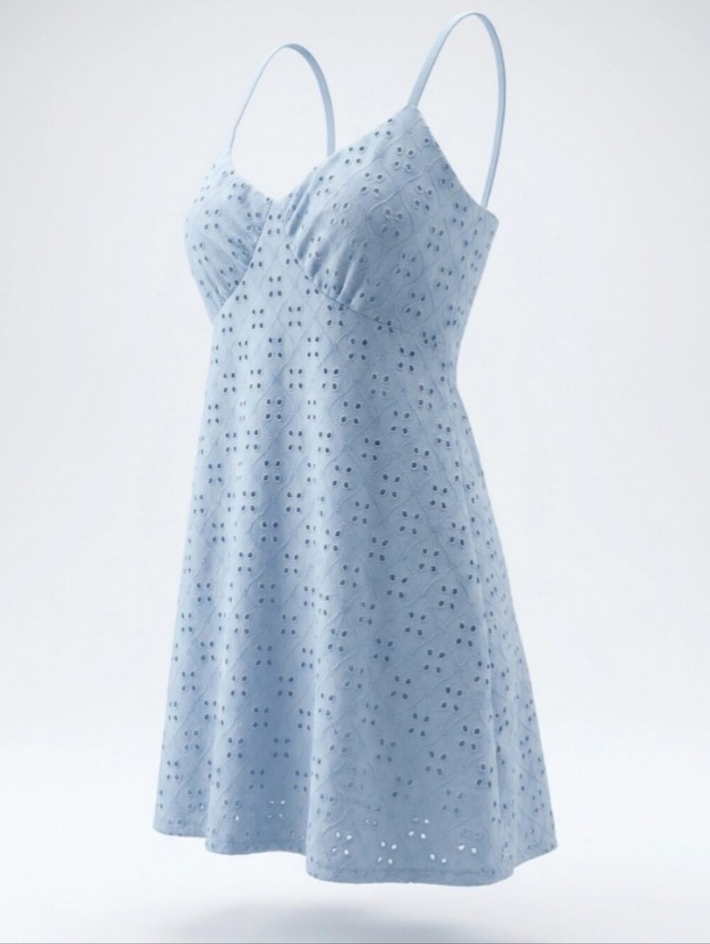 Light Blue Eyelet Slip Dress - Women